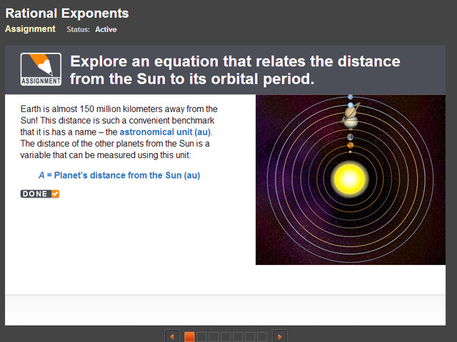 Screenshot of a math lesson about Rational Exponents